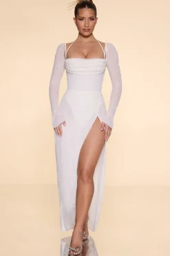Oh Polly Party Dresses | Bride To Be^Embellished Cowl Neck Maxi Dress in Ivory