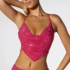 Oh Polly Tops | Party Dresses^Embellished Cowl Neck Open Back Crop Top in Hot Pink HotPink