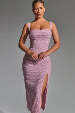 Oh Polly Party Dresses | Homecoming Dresses^Embellished Cowl-Neck Midaxi Dress in Mauve