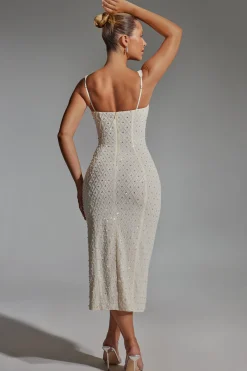 Oh Polly Party Dresses | Bride To Be^Embellished Cowl-Neck Midaxi Dress in White