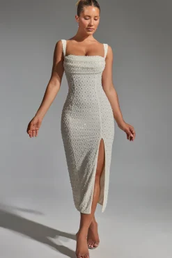 Oh Polly Party Dresses | Bride To Be^Embellished Cowl-Neck Midaxi Dress in White