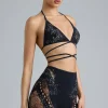 Oh Polly Women'S Clothing Sale - $65 And Under | Women'S Clothing Sale - $40 And Under^Embellished Cross-Strap Bikini Top in Black