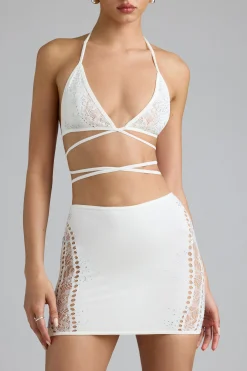 Oh Polly Women'S Clothing Sale - $65 And Under | Women'S Clothing Sale - $40 And Under^Embellished Cross-Strap Bikini Top in Ivory
