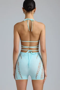 Oh Polly Women'S Clothing Sale - $65 And Under | Women'S Clothing Sale - $40 And Under^Embellished Cross-Strap Bikini Top in Ice Blue IceBlue