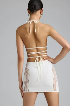 Oh Polly Women'S Clothing Sale - $65 And Under | Women'S Clothing Sale - $40 And Under^Embellished Cross-Strap Bikini Top in Ivory