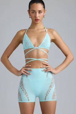 Oh Polly Women'S Clothing Sale - $65 And Under | Women'S Clothing Sale - $40 And Under^Embellished Cross-Strap Bikini Top in Ice Blue IceBlue