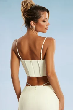 Oh Polly Women'S Clothing Sale - $65 And Under | Women'S Clothing Sale - $40 And Under^Embellished Cut Out Mini Skirt in Ivory