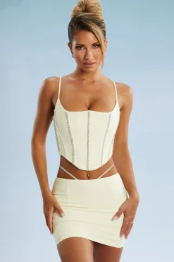 Oh Polly Women'S Clothing Sale - $65 And Under | Women'S Clothing Sale - $40 And Under^Embellished Cut Out Mini Skirt in Ivory