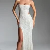 Oh Polly Party Dresses | Bride To Be^Embellished Cut-Out Fishtail Maxi Dress in White