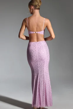 Oh Polly Party Dresses | Homecoming Dresses^Embellished Cut-Out Fishtail Maxi Dress in Peony Pink PeonyPink