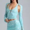 Oh Polly Women'S Clothing Sale - $65 And Under | Women'S Clothing Sale - $40 And Under^Embellished Cut-Out Halterneck Top in Ice Blue IceBlue