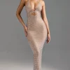 Oh Polly Party Dresses | Homecoming Dresses^Embellished Cut-Out Maxi Dress in Almond