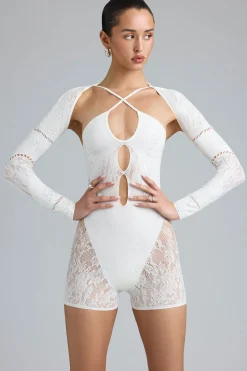Oh Polly Women'S Clothing Sale - $65 And Under | Women'S Clothing Sale - $40 And Under^Embellished Cut-Out Unitard in Ivory