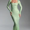 Oh Polly Party Dresses | Homecoming Dresses^Embellished Fishtail Maxi Dress in Pistachio