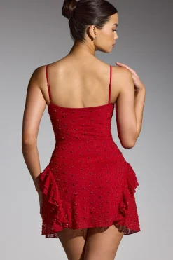 Oh Polly Women'S Clothing Sale - $65 And Under | Party Dresses^Embellished Frill Mini Dress in Red