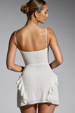Oh Polly Women'S Clothing Sale - $65 And Under | Party Dresses^Embellished Frill Mini Dress in White