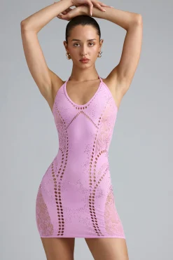 Oh Polly Women'S Clothing Sale - $65 And Under | Women'S Clothing Sale - $40 And Under^Embellished Halterneck Mini Dress in Violet Pink VioletPink