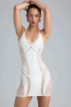 Oh Polly Women'S Clothing Sale - $65 And Under | Women'S Clothing Sale - $40 And Under^Embellished Halterneck Mini Dress in Ivory