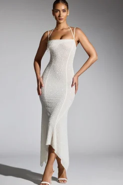 Oh Polly Party Dresses | Bride To Be^Embellished Handkerchief Hem Maxi Dress in White