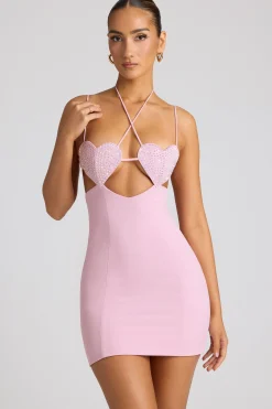 Oh Polly Women'S Clothing Sale - $65 And Under^Embellished Heart Cup Detail Mini Dress in Soft Pink SoftPink