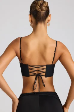 Oh Polly Women'S Clothing Sale - $65 And Under | Party Dresses^Embellished Heart Detail Crop Top in Black