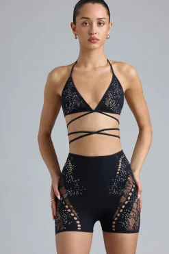 Oh Polly Women'S Clothing Sale - $65 And Under | Women'S Clothing Sale - $40 And Under^Embellished High-Waist Shorts in Black