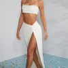 Oh Polly Skirts & Skorts | Co-Ords^Embellished Knot Front Maxi Skirt in Ivory