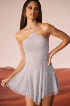 Oh Polly Women'S Clothing Sale - $65 And Under | Women'S Clothing Sale - $40 And Under^Embellished Lace Up Back Mini Dress in Silver