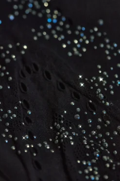 Oh Polly Women'S Clothing Sale - $65 And Under | Women'S Clothing Sale - $40 And Under^Embellished Lace-Up High-Neck Top in Black