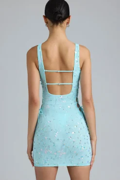 Oh Polly Women'S Clothing Sale - $65 And Under^Embellished Lace-Up Mini Dress in Ice Blue IceBlue