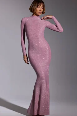 Oh Polly Wedding Guest | Party Dresses^Embellished Long Sleeve Evening Gown in Light Pink LightPink