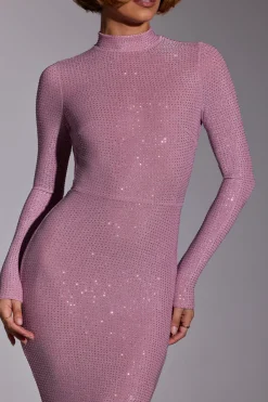Oh Polly Wedding Guest | Party Dresses^Embellished Long Sleeve Evening Gown in Light Pink LightPink