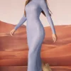 Oh Polly Women'S Clothing Sale - $65 And Under | Women'S Clothing Sale - $40 And Under^Embellished Long Sleeve Maxi Dress in Blue