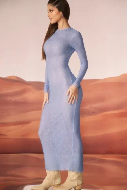 Oh Polly Women'S Clothing Sale - $65 And Under | Women'S Clothing Sale - $40 And Under^Embellished Long Sleeve Maxi Dress in Blue