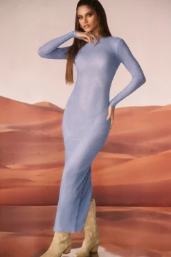 Oh Polly Women'S Clothing Sale - $65 And Under | Women'S Clothing Sale - $40 And Under^Embellished Long Sleeve Maxi Dress in Blue