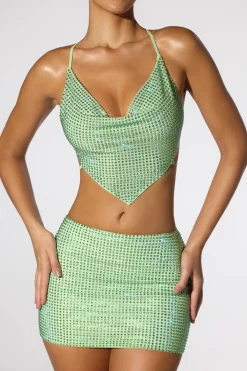 Oh Polly Women'S Clothing Sale - $65 And Under | Women'S Clothing Sale - $40 And Under^Embellished Low Rise Mini Skirt in Sage Green SageGreen