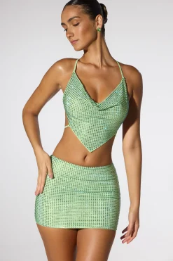 Oh Polly Women'S Clothing Sale - $65 And Under | Women'S Clothing Sale - $40 And Under^Embellished Low Rise Mini Skirt in Sage Green SageGreen
