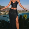 Oh Polly Skirts & Skorts | Co-Ords^Embellished Low-Rise Maxi Skirt in Black