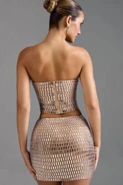 Oh Polly Skirts & Skorts | Co-Ords^Embellished Low-Rise Micro Mini Skirt in Almond