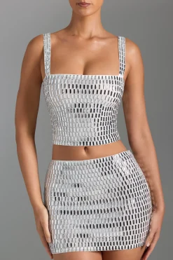 Oh Polly Skirts & Skorts | Co-Ords^Embellished Low-Rise Micro Mini Skirt in White