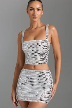 Oh Polly Skirts & Skorts | Co-Ords^Embellished Low-Rise Micro Mini Skirt in White