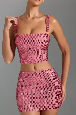 Oh Polly Skirts & Skorts | Co-Ords^Embellished Low-Rise Micro Mini Skirt in Watermelon
