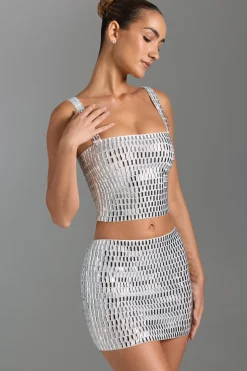 Oh Polly Skirts & Skorts | Co-Ords^Embellished Low-Rise Micro Mini Skirt in White