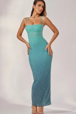 Oh Polly Wedding Guest | Party Dresses^Embellished Maxi Dress in Blue Ombré BlueOmbré