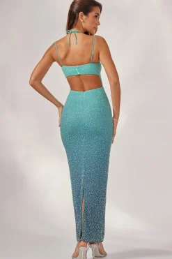 Oh Polly Wedding Guest | Party Dresses^Embellished Maxi Dress in Blue Ombré BlueOmbré