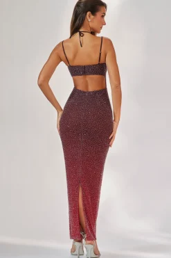 Oh Polly Wedding Guest | Party Dresses^Embellished Maxi Dress in Red/Brown Ombré RedandBrownOmbré