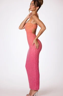 Oh Polly Party Dresses | Birthday^Embellished Maxi Dress in Red and Orange Ombré RedandOrangeOmbre