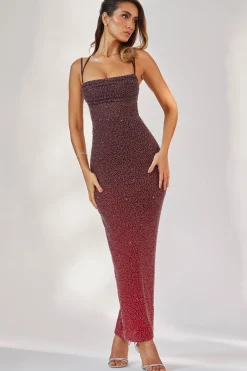 Oh Polly Wedding Guest | Party Dresses^Embellished Maxi Dress in Red/Brown Ombré RedandBrownOmbré