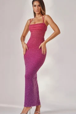 Oh Polly Wedding Guest | Party Dresses^Embellished Maxi Dress in Pink/Purple Ombré PinkandPurpleOmbré