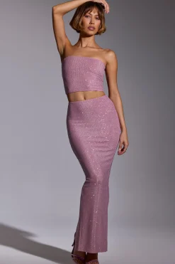 Oh Polly Women'S Clothing Sale - $65 And Under | Women'S Clothing Sale - $40 And Under^Embellished Mid Rise Gown Skirt in Light Pink LightPink